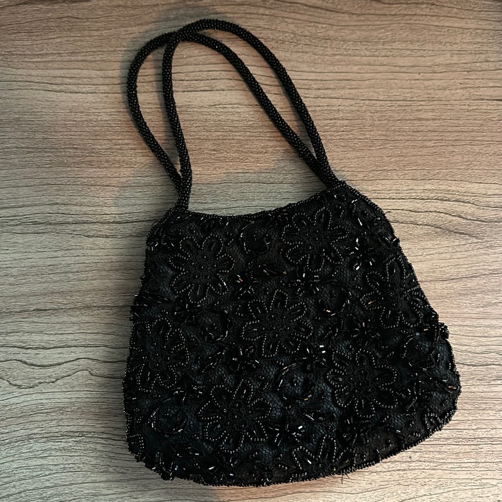 La Regale lace and beaded evening bag